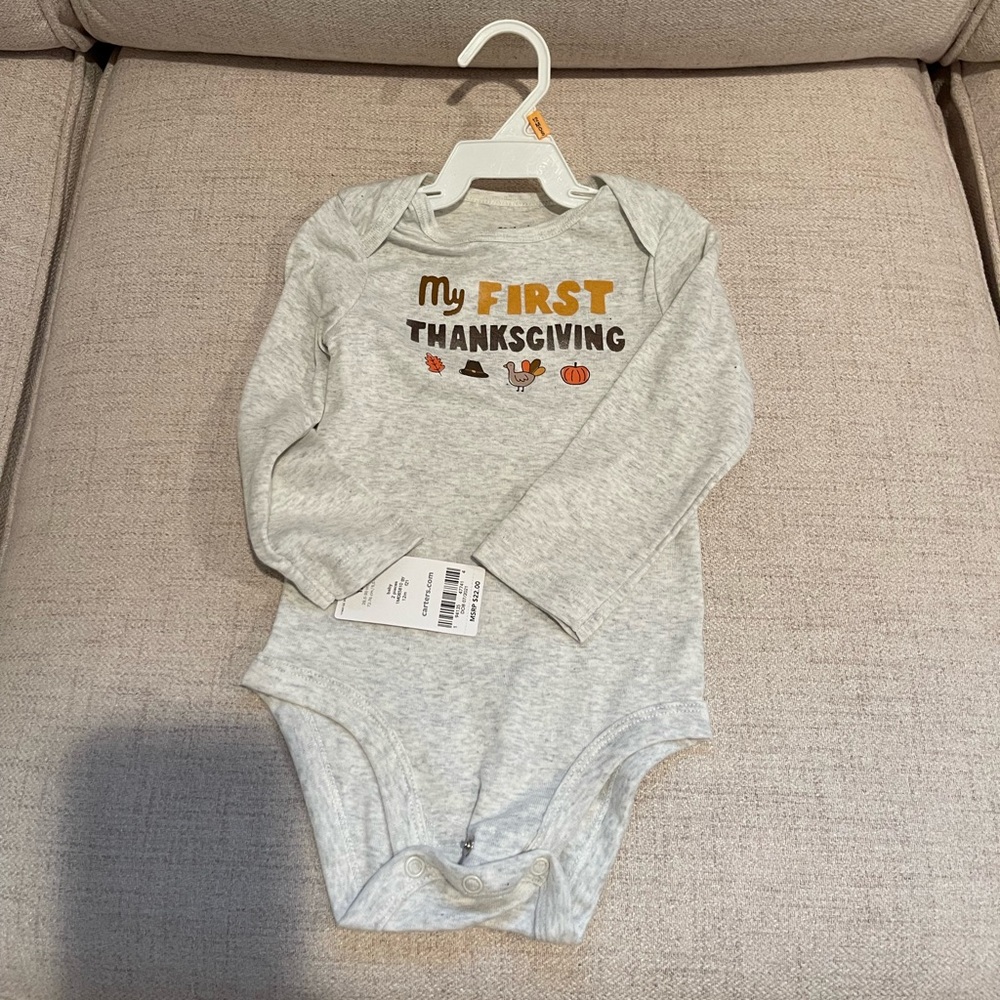 My First Thanksgiving Onesie Carters NWT 12 Months